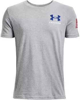 Толстовка Under Armour Kids New Freedom Flag T-Shirt, цвет Steel Light Heather/Red