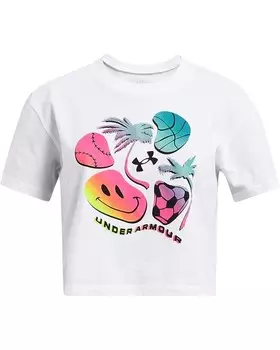 Толстовка Under Armour Kids Palm Sport Short Sleeve T-Shirt, белый/черный