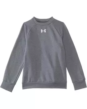 Толстовка Under Armour Kids Rival Fleece Crew, цвет Castlerock Light Heather/White