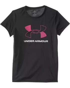 Толстовка Under Armour Kids Tech Big Logo Short Sleeve T-Shirt, цвет Black/Rebel Pink