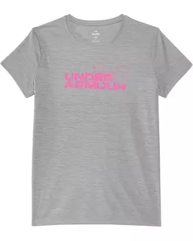 Толстовка Under Armour Kids Tech Twist Wordmark Logo Short Sleeve T-Shirt, цвет Black/Rebel Pink