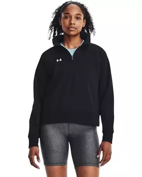 Толстовка Under Armour Rival Fleece 1/2 Zip, цвет Black/White
