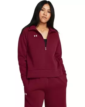 Толстовка Under Armour Rival Fleece Half Zip, цвет Cardinal/White