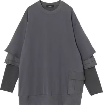 Толстовка Undercover Double Layered-Sleeve Sweatshirt 'Charcoal', серый