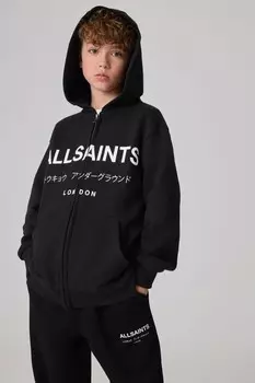 Толстовка Underground с капюшоном из 100% хлопка с большой молнией Smallsaints, черный