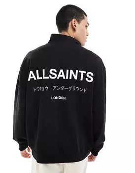 Толстовка Underground с застежкой-молнией 1/2 черного цвета AllSaints