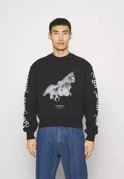 Толстовка Unicorn Cropped Relaxed Crewneck Unisex Han Kjbenhavn, черный