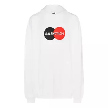 Толстовка uniform logo print hoodie 'white' Balenciaga, белый