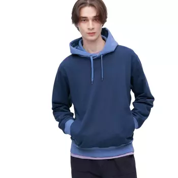 Толстовка Uniqlo Colour Block Sweat Hoodie, синий