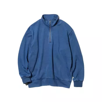 Толстовка Uniqlo Indigo Half-Zipped Pullover, синий
