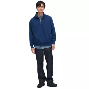 Толстовка Uniqlo Indigo Half-Zipped Pullover, темно-синий