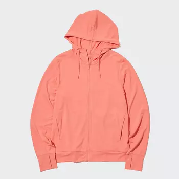 Толстовка Uniqlo IRism Mesh UV Protection на молнии, бледно-оранжевый