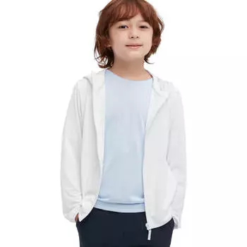 Толстовка Uniqlo Kids Airism UV Protection Mesh Hooded, белый