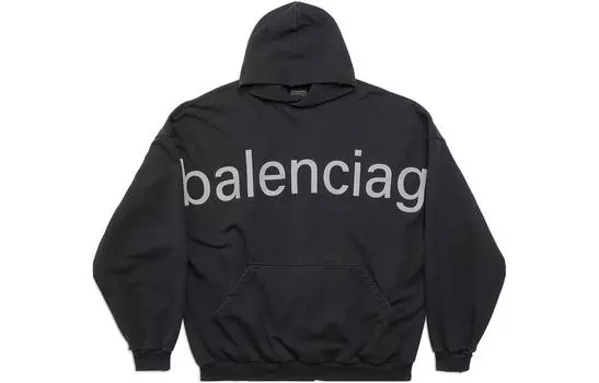 Толстовка Balenciaga Logo Printed Oversized, черный