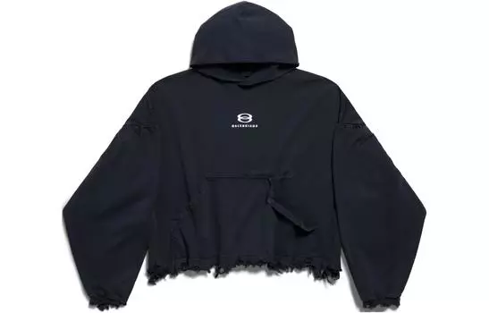 Толстовка Balenciaga с рваным дизайном, черный