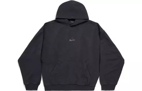 Толстовка Balenciaga с карманом-кенгуру, черный