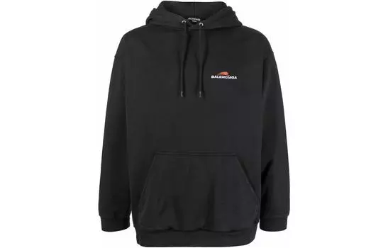 Толстовка Balenciaga с логотипом и карманом, черный