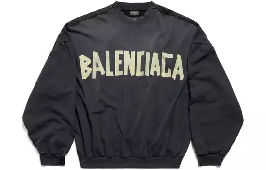 Толстовка Balenciaga Unisex с объемным принтом, черный