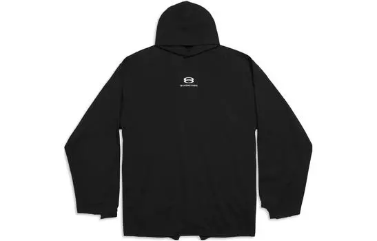 Толстовка Balenciaga с белым логотипом, черный