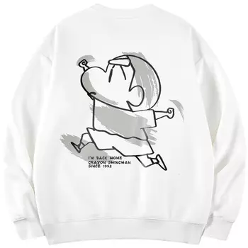 Толстовка унисекс Crayon Shinchan/Crayon Shinchan, Белый флис на подкладке и утолщенный