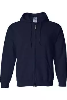 Толстовка унисекс для взрослых Gildan Heavy Blend с капюшоном и застежкой-молнией, темно-синий