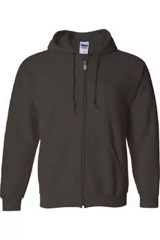 Толстовка унисекс для взрослых Gildan Heavy Blend с капюшоном и застежкой-молнией, цвет dark chocolate