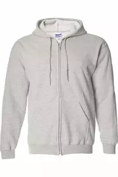 Толстовка унисекс для взрослых Gildan Heavy Blend с капюшоном и застежкой-молнией, цвет ash