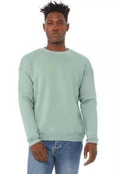 Толстовка унисекс для взрослых из флиса Bella + Canvas с заниженной линией плеч, цвет dusty blue