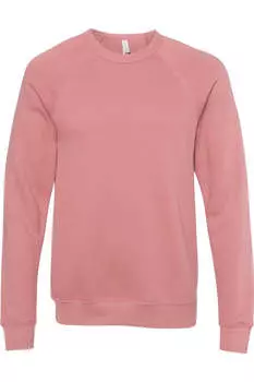 Толстовка унисекс для взрослых из флиса с рукавами реглан Bella + Canvas, цвет mauve