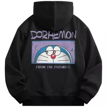Толстовка унисекс Doraemon, Черный (на флисовой подкладке)