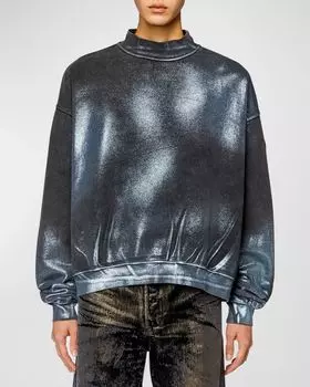 Толстовка унисекс F-ALEXAN из фольгированного джерси Diesel, цвет Black
