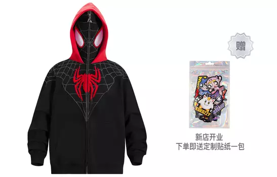 Толстовка унисекс KAKAZZY в стиле Человека-паука, черно-красный