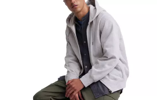 Толстовка унисекс небесно-серая Uniqlo, серый