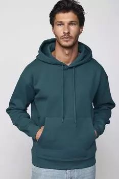 Толстовка унисекс оверсайз из хлопка с капюшоном базового цвета бензина TUDORS