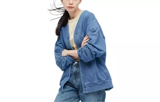 Толстовка унисекс пудрово-голубая Uniqlo, розовый/голубой