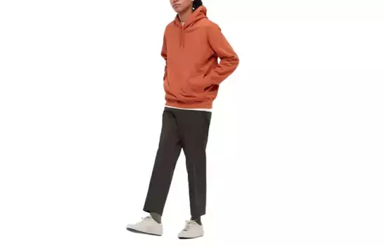 Толстовка унисекс ярко-оранжевая Uniqlo, оранжевый