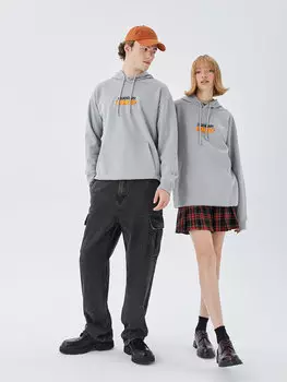 Толстовка унисекс с длинным рукавом и принтом ностальгической обезьяны LCW Casual, светло-серый