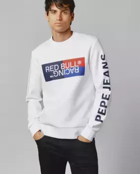 Толстовка унисекс с круглым вырезом и принтом логотипа Pepe Jeans, белый