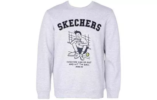 Толстовка унисекс серая Skechers, серый