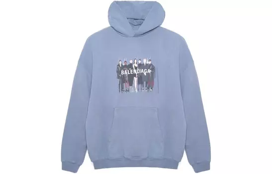 Толстовка унисекс серо-голубая Balenciaga, серый/синий