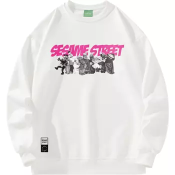Толстовка унисекс SESAME STREET, White Hooded