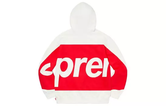 Толстовка Supreme Embossed Logo, белый / красный