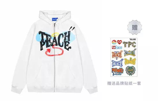 Толстовка унисекс Teach Peace, белый