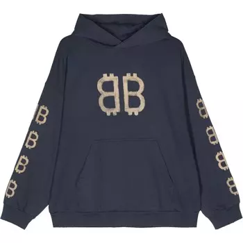 Толстовка унисекс темно-синяя Balenciaga, темно-синий