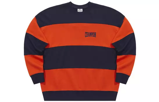 Толстовка унисекс темно-синяя в полоску Champion, темно-синий