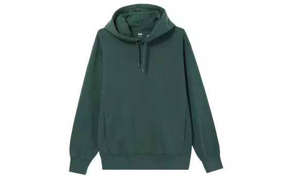 Толстовка унисекс темно-зеленая Uniqlo, темно-зеленый