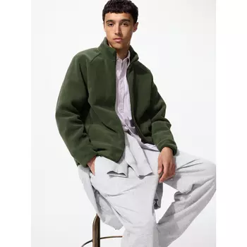 Толстовка унисекс Uniqlo Fleece Zipped, 56 оливковый