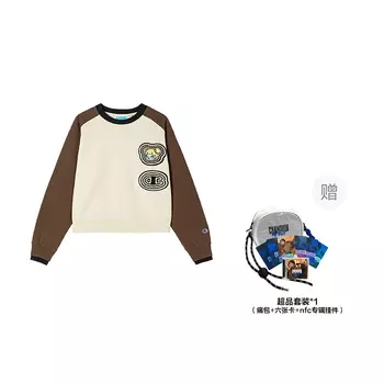 Толстовка унисекс x POP MART Champion, Beige Patchwork
