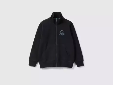 Толстовка United Colors of Benetton с вышивкой логотипа на груди, черный