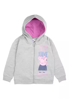 Толстовка United Labels Peppa Wutz Kapuzenpullover mit Reiverschluss und Glitterprint, серый